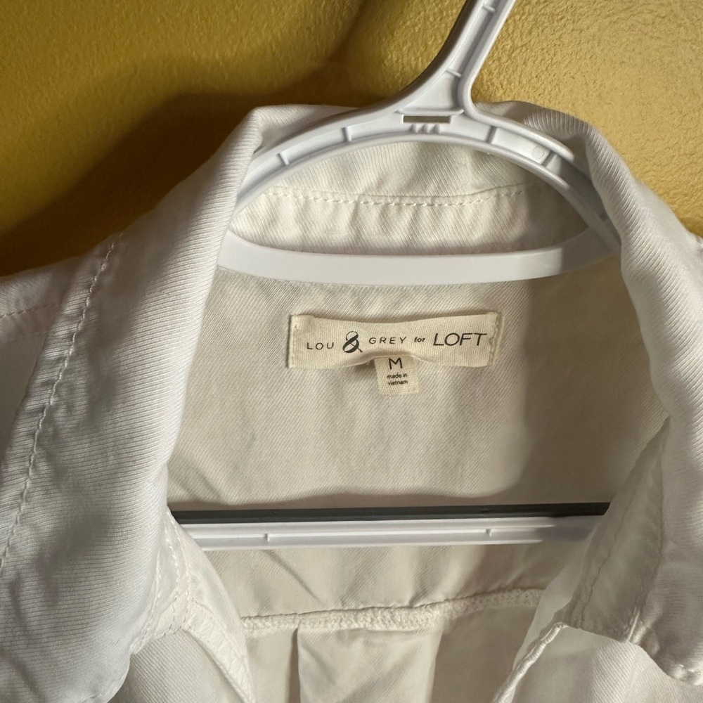 LOFT White Collared Shirt Lou & Grey - Picture 3 of 11